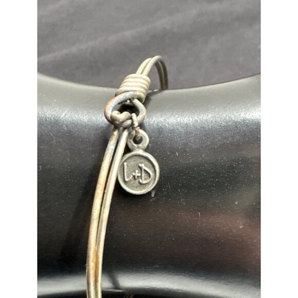 Silver-Tone Hamsa Hand Bangle Bracelet By L+D - Picture 4 of 7